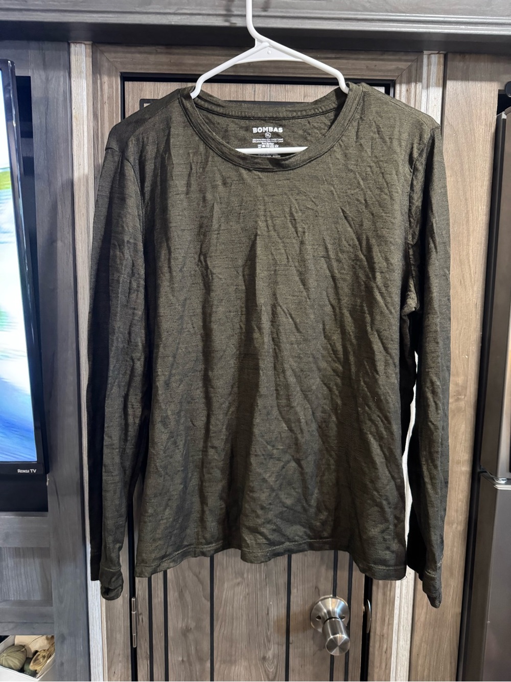EUC! Bombas Olive Green Long-Sleeve Crew Tee